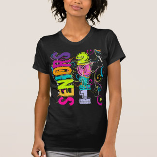 PixDezines シニア 2011+虹の渦巻き Tシャツ