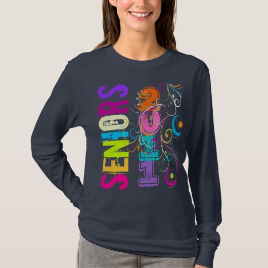 PixDezines シニア 2011+虹 スワール Tシャツ (正面)