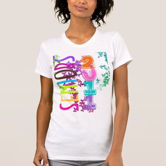 PixDezines シニア 2011+蝶々 Tシャツ (正面)