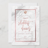 PixDezines シャバットディナーマーブル/ローズゴールド 招待状 (裏面)