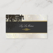 PixDezines シャンデリアカップケーキの渦巻き/真珠のような白 名刺 (裏面)