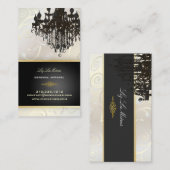 PixDezines シャンデリアカップケーキの渦巻き/真珠のような白 名刺 (正面/裏面)