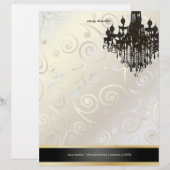 PixDezines シャンデリア カップケーキの渦巻き/真珠のような白 レターヘッド (正面/裏面)