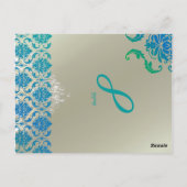 PixDezines シャンデリア+ヴァンドーム ペコック ダマスク ポストカード (裏面)