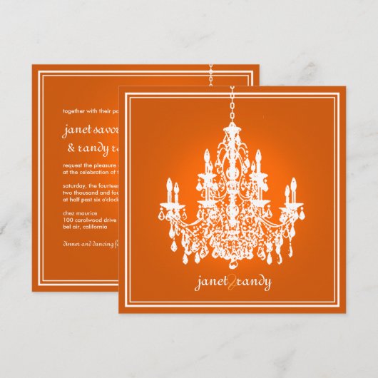PixDezines シャンデリア/DIY 背景色！ 招待状 (正面/裏面)