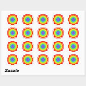 PixDezines シュリヤントラ/チャクラ/瞑想/レインボー スクエアシール (シート)