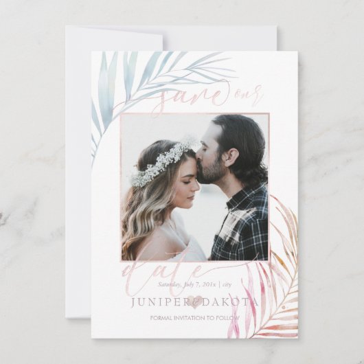 PixDezines シルバーパームズ セーブ・ザ・デート (正面)