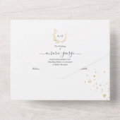 PixDezines シンプルな偽のゴールドの花輪 オールインワン招待状 (裏面)