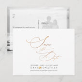 PixDezines シンプル エレガント 偽のゴールド ラグジュアリー スクリプト ポストカード (正面/裏面)