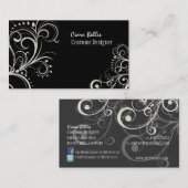 PixDezines スタイリッシュなパール スワール 名刺 (正面/裏面)