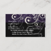 PixDezines スタイリッシュ Pearl Swirls+purple gem 名刺 (裏面)