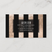 PixDezines ストライプ/ブラック/フェイクピンクホイル 名刺 (裏面)