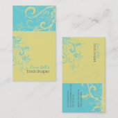 PixDezines スワール / レモン+アクア 名刺 (正面/裏面)