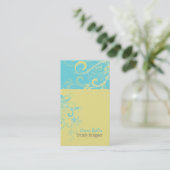 PixDezines スワール / レモン+アクア 名刺 (スタンド正面)