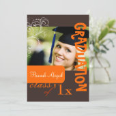 PixDezines スワール、2011 年卒業、オーダーメイドカラー 招待状 (スタンド正面)