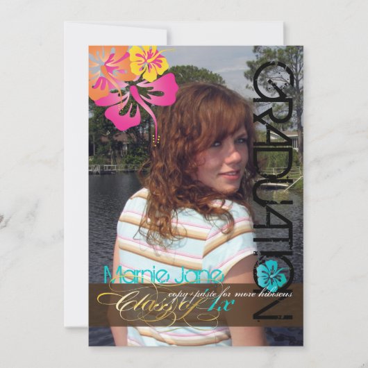 PixDezines スワール、2011 年卒業、オーダーメイドカラー 招待状 (正面)