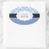 PixDezines セレスト ダマスク / DIY 背景色 楕円形シール (バッグ)