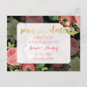PixDezines セーブ・ザ・デート/ヴィンテージ・ローズ 案内ポストカード (正面)