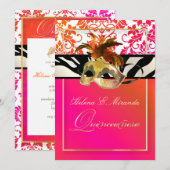 PixDezines タンザ ダマスク/キンセアニエラ/ゼブラ 招待状 (正面/裏面)