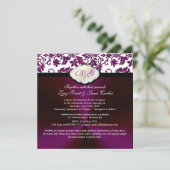 PixDezines タンザ ダマスク/DIY カラー/白 招待状 (スタンド正面)