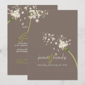 PixDezines タンポポ/DIY 背景色 招待状 (正面/裏面)