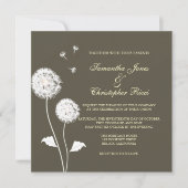 PixDezines タンポポ, DIY 背景色 招待状 (正面)