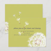 PixDezines タンポポ, DIY 背景色 招待状 (正面/裏面)