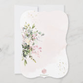 PixDezines ダスティピンク、ラスティック水彩洗礼 招待状 (裏面)