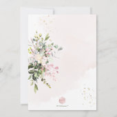 PixDezines ダスティピンク、ラスティック ウォーターカラー 洗礼 招待状 (裏面)