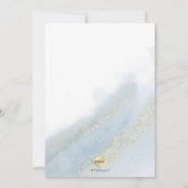 PixDezines ダスティーブルー ゴールド 洗礼+生後1年 誕生日 招待状 (裏面)