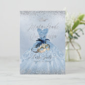 PixDezines ダスティーブルー・マスカレードのキンチャネラドレス 招待状 (スタンド正面)