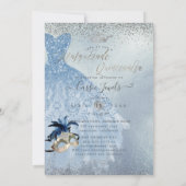 PixDezines ダスティーブルー・マスカレードのキンチャネラドレス 招待状 (裏面)