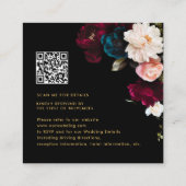 PixDezines ダーク ムーディーフラワーズ RSVP 封筒カード スクエア名刺 (裏面)