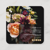 PixDezines ダーク ムーディー フラワーズ スクエア名刺 (裏面)