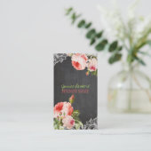 PixDezines チョークボード+ヴィンテージ ローズ 名刺 (スタンド正面)