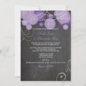 PixDezines チョークボード+紫のランタン/ 招待状 (裏面)