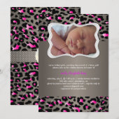 PixDezines チーター/出産/ベビーシャワー 招待状 (正面/裏面)