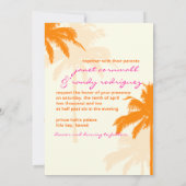 PixDezines ツインパーム+スワール/DIY 背景色 招待状 (裏面)