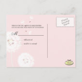 PixDezines デザインのタンポポ, DIY 背景色 インビテーションポストカード (裏面)