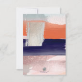 PixDezines ネイビー+ローズゴールド 現代アート 詳細カード 出欠カード (裏面)