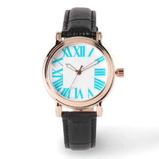 PixDezines ネオンアクア ローマ数字/DIY 背景 腕時計