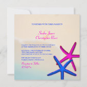 PixDezines ネオンスターフィッシュ/ビーチウェディング 招待状 (裏面)