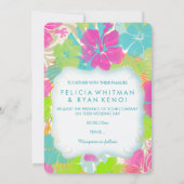 PixDezines ハイビスカス/ルアウ/偽のパーチメントを使用 招待状 (裏面)