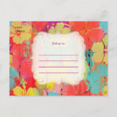 PixDezines ハイビスカス/卒業式/ルアウ/DIYイベント インビテーションポストカード (裏面)