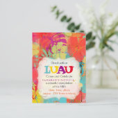 PixDezines ハイビスカス/卒業式/ルアウ/DIYイベント インビテーションポストカード (スタンド正面)