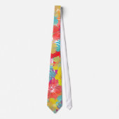 PixDezines ハイビスカス/熱帯雨林/背景DIY ネクタイ (正面)