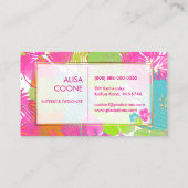 PixDezines ハイビスカス/雨林/DIY 背景 名刺 (裏面)