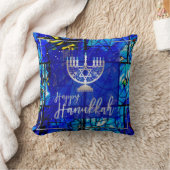 PixDezines ハッピーハヌカ|ステンドグラス クッション (ブランケット)