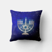 PixDezines ハヌカの祝い|神殿のメノラ クッション (裏面)
