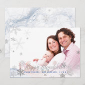 PixDezines ハヌカ / 偽のシルバー雪の結晶 シーズンカード (正面/裏面)